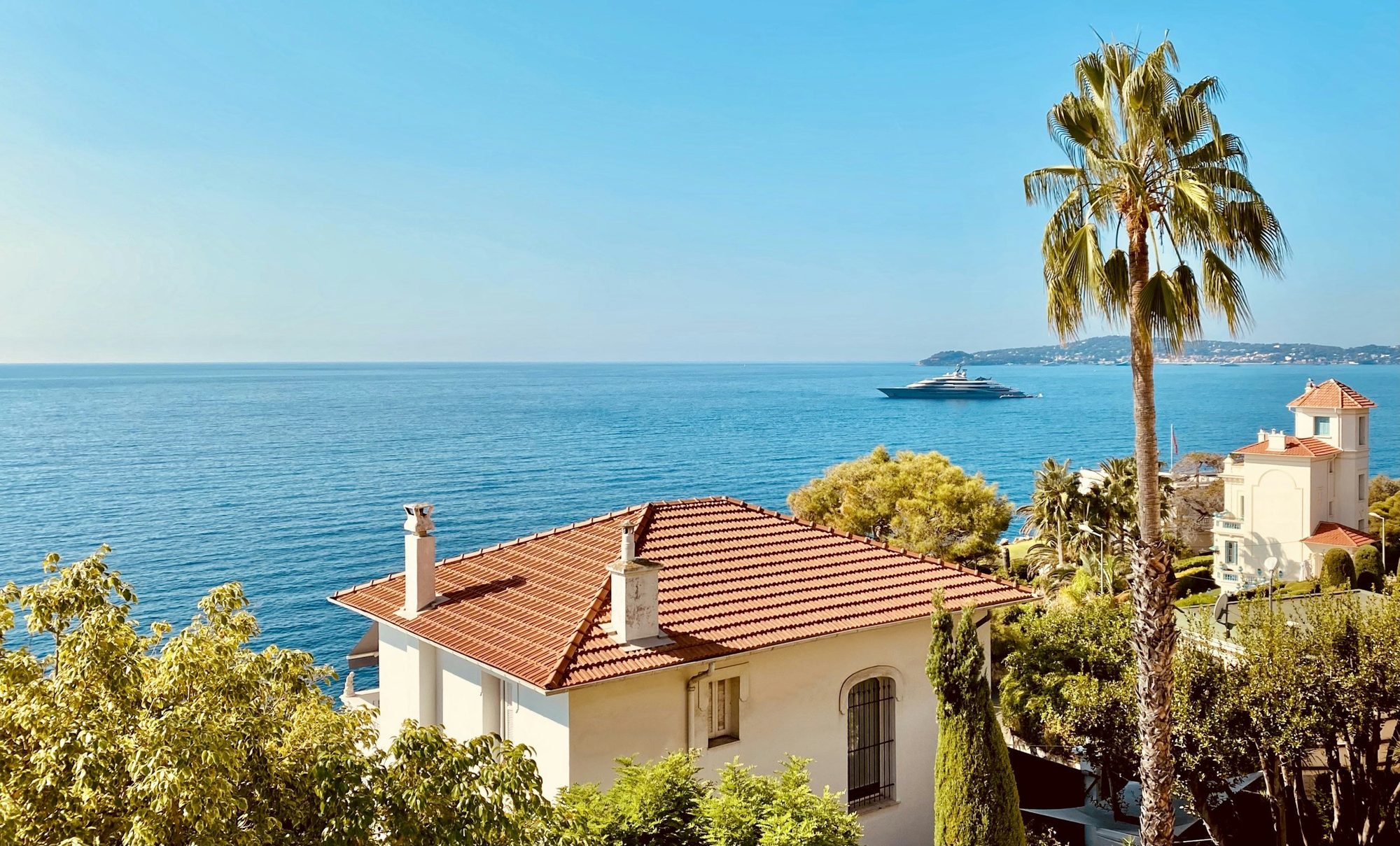 Mediterranean villa with blue shutters